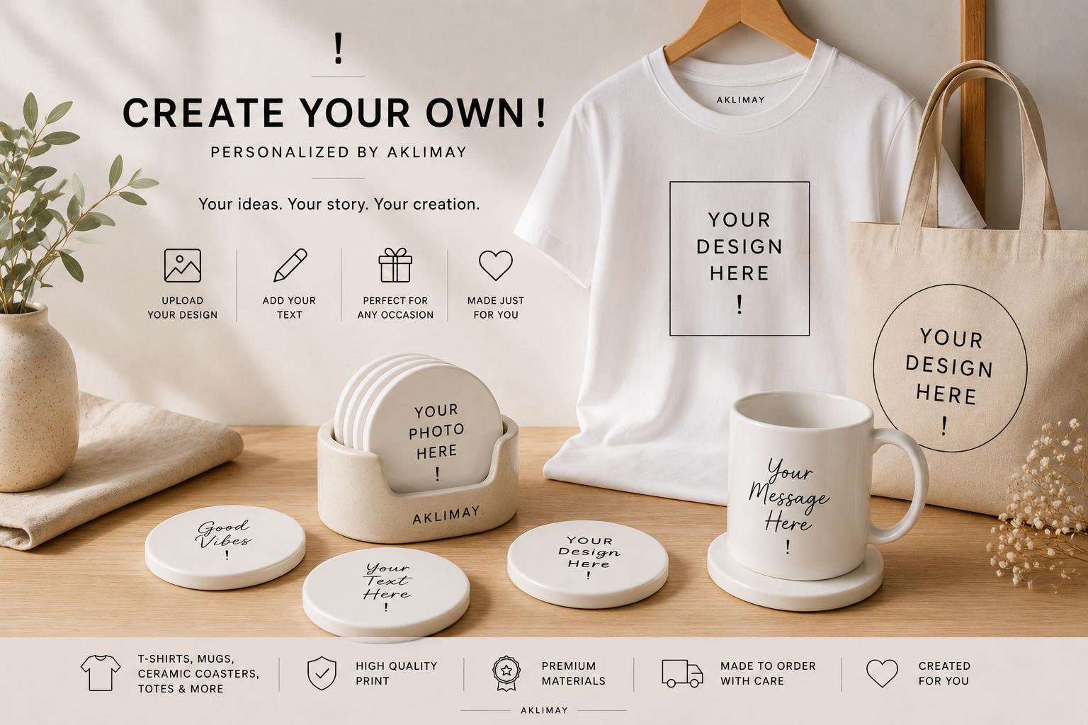 Create Your Own Custom Products – Personalized Gifts | Aklimay ...