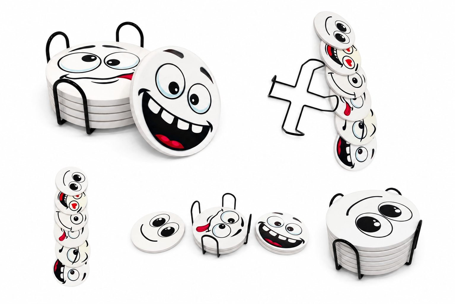 Set de 6 Posavasos Cómicos