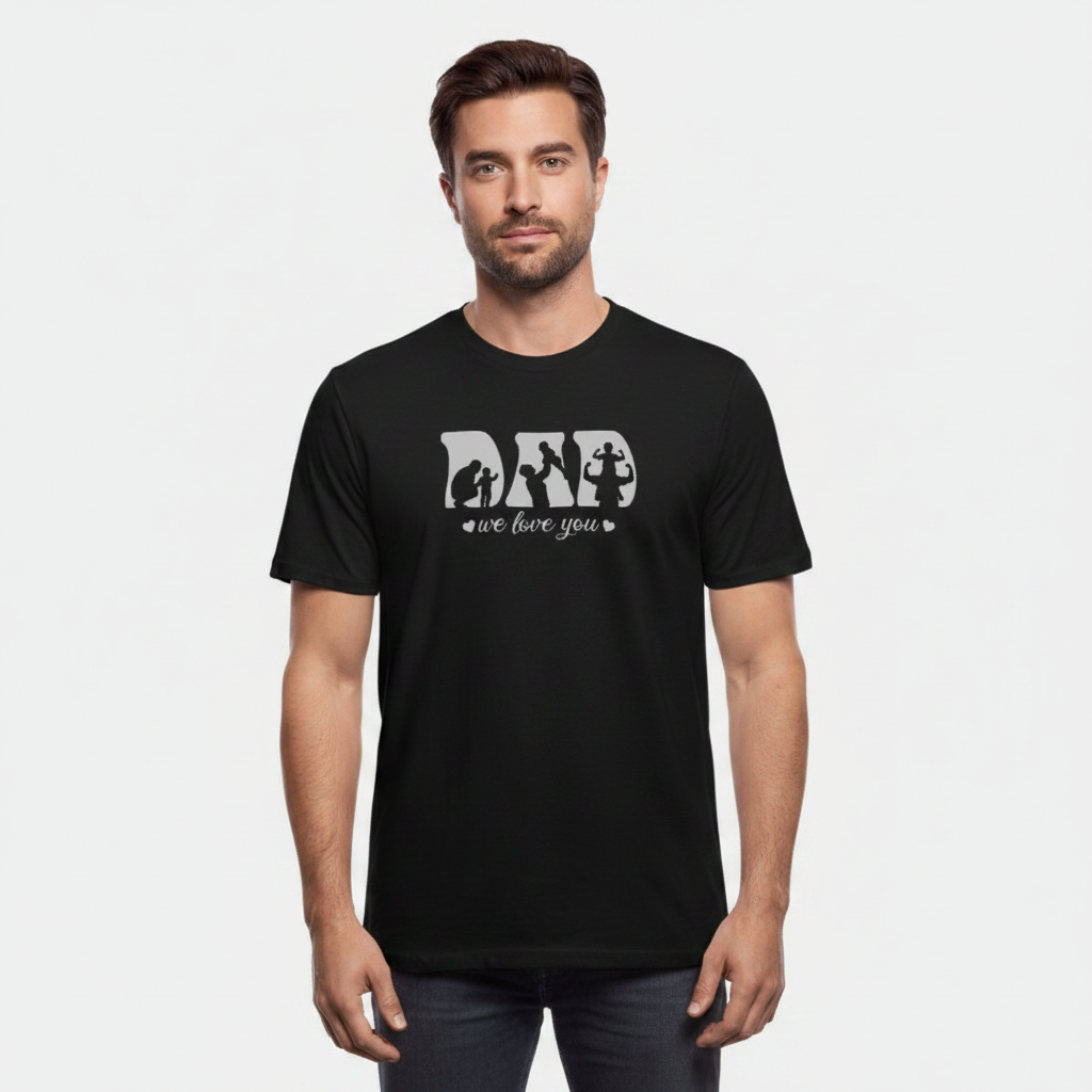DAD We Love You - Camiseta Negra con modelo