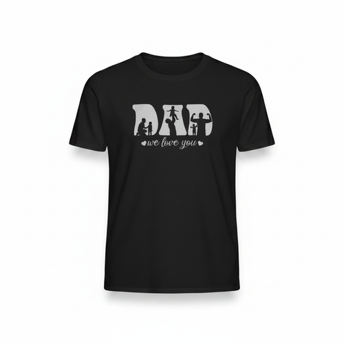 DAD We Love You - Camiseta Negra fondo blanco