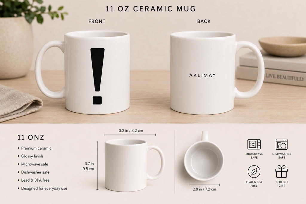 The ! Signature Mug – 11 oz Ceramic Mug